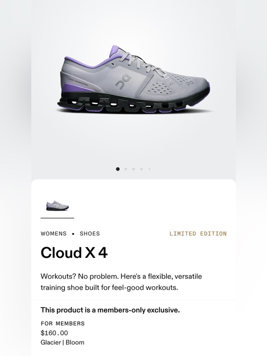 On Running Shoes - On Running Cloud X 4 — Light Gray & Purple Training Shoe